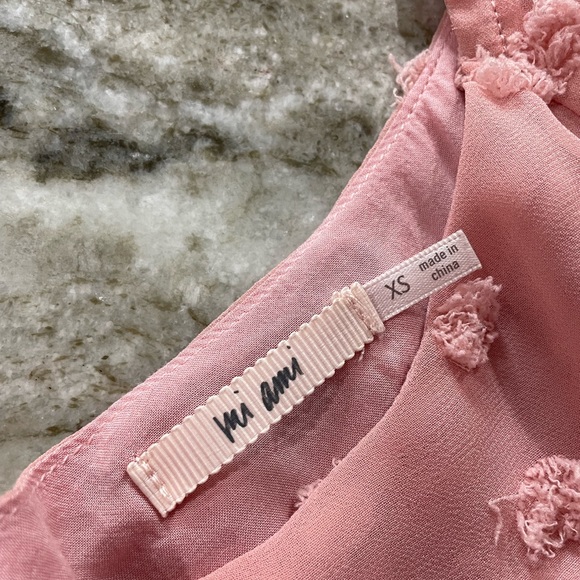 Mi ami Francesca Blush Pink polka dot 3/4 sleeve shirt - Picture 2 of 4